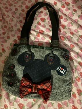 Disney Plaid Trim Bag in Green & Red